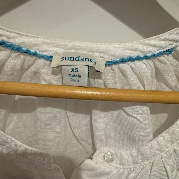 Sundance Graceful Days White 100% Linen Button Top minimalist boho bohemian B19 - Picture 8 of 10